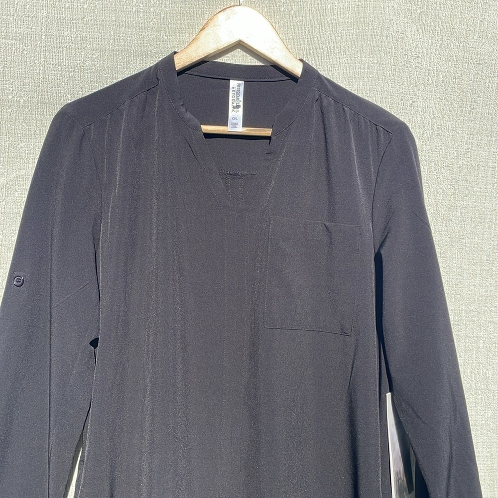 Freedom Trail by Kyodan Womens Dress Size Large Black Long Sleeve Pockets H1483 - Picture 3 of 11